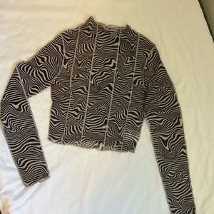 Urban Outfitters mesh long sleeve crop